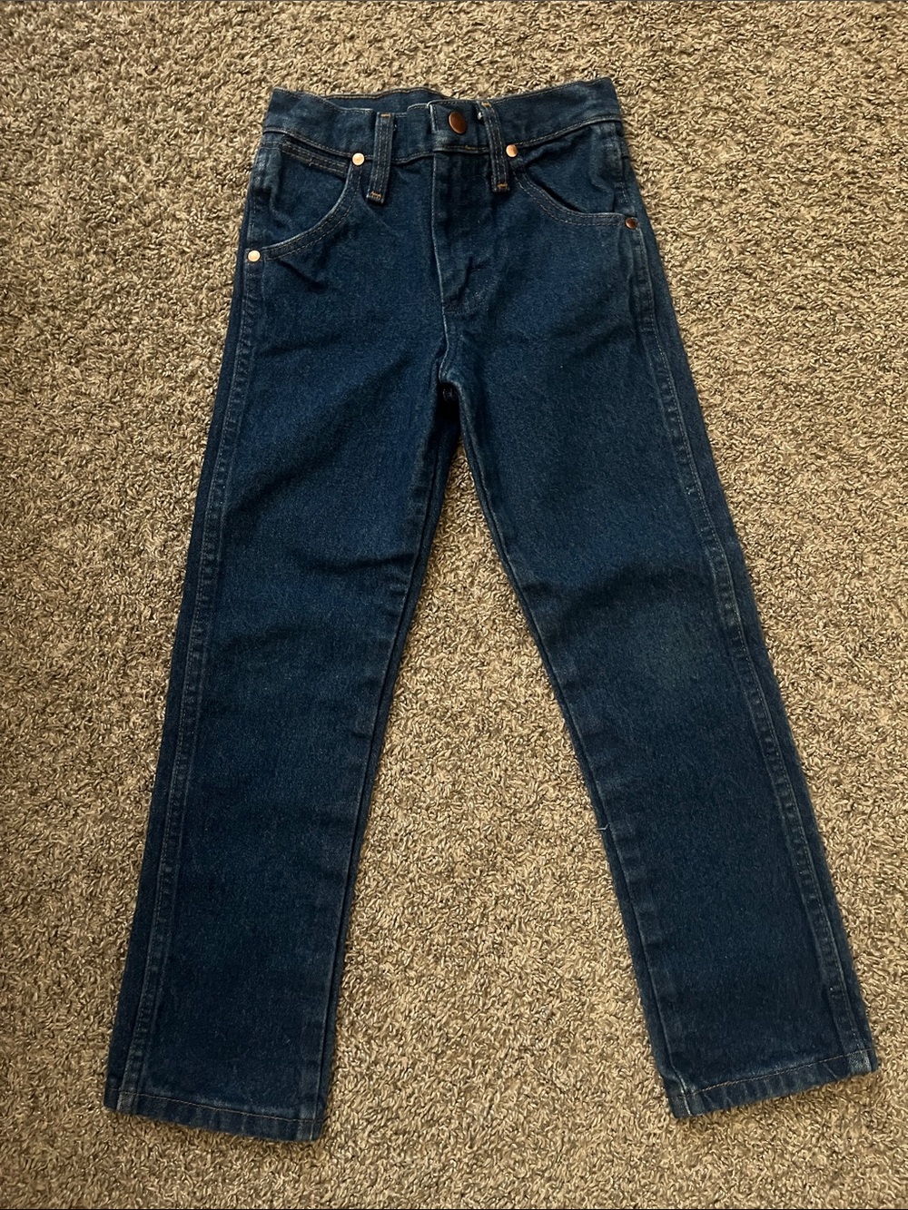 Wrangler Men's Straight Leg Dark Blue Denim Jeans